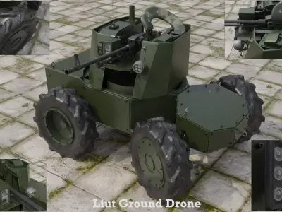 Ground Combat Drone UGV Liut 3D model