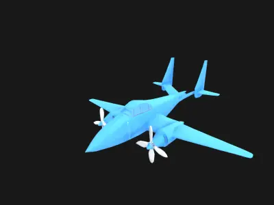 LowPoly Stylized Aircraft 3D Model Game Ready Asset Low-poly 3D model