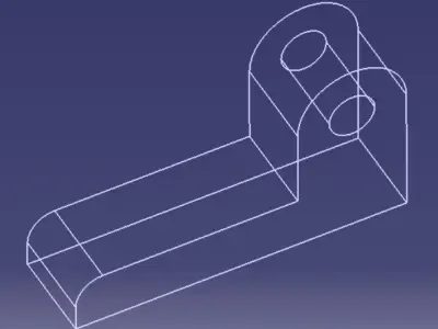 L shaped mechanical part with hole on it 3D model