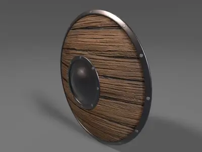 Shield wooden Low-poly 3D model purchase