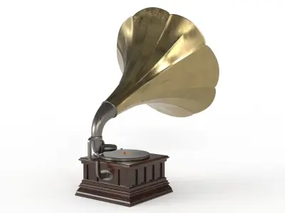Gramophone old Low-poly 3D model