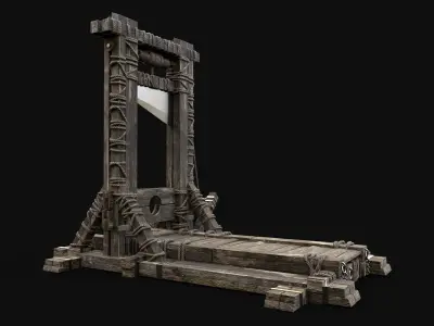 GUILLOTINE TORTURE EXECUTION TORMENT TOOL AAA CONSTRUCTION Low-poly 3D model