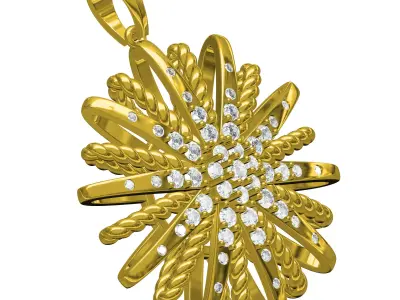 Antique Diamond Star Pendant 3D print model