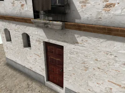 Old High-Quality 3D Colonial House Low-poly 3D model 17