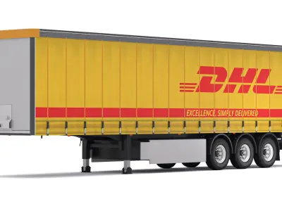Semi Trailer DHL Curtainsider 3D model