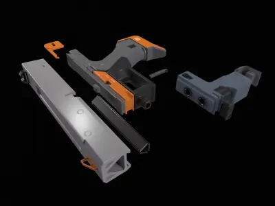 Sci-Fi Pistol  Free low-poly 3D model