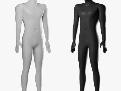  Animated Black and White Male Mannequin 