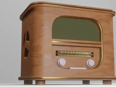 Radio in retro style Free low-poly 3D model