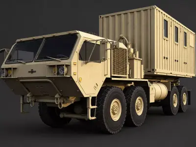 US Army M1120 HEMTT Load Handing System Truck Low-poly 3D model