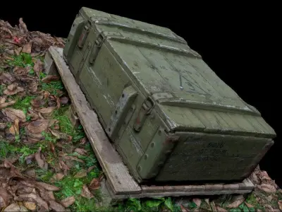 Military box scan Low-poly 3D model