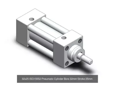 ISO 15552 Pneumatic Cylinder Bore 32mm Complete Stroke Series 3D Model Pack