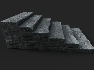 Old Stairs Low-poly 3D model purchase