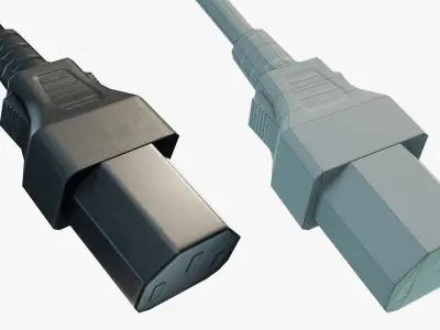 IEC C13 Female Plug Low-poly 3D model