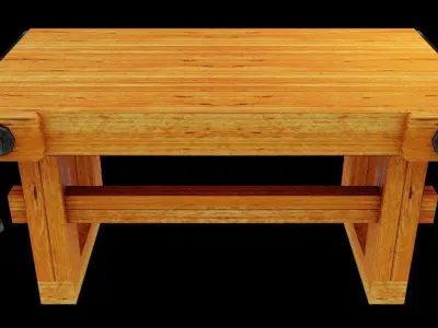 Workbench with Vises Low-poly 3D model