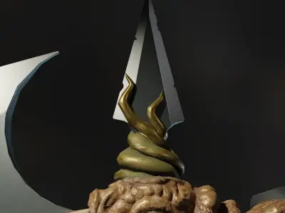 Eldritch Axe Low-poly 3D model