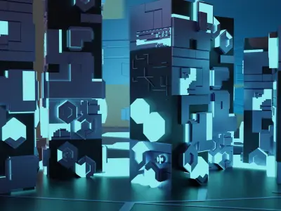 Scifi City Kitbash 3D model