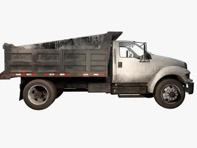 Dump Truck Game Ready PBR Textures Low-poly 3D model
