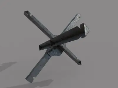 Anti-tank hedgehog Low-poly 3D model