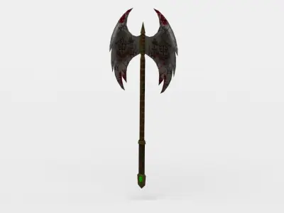 Axe long stick Low-poly 3D model