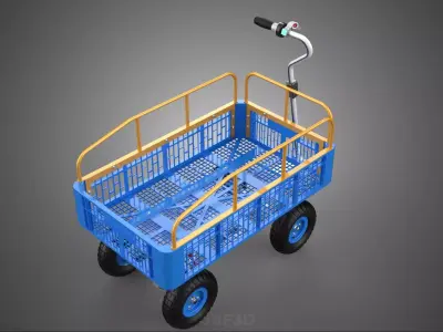 ELECTRIC CRATE TRAY SAFETY RAILS CART CONSTRUCTION BUILDING SITE 3D model