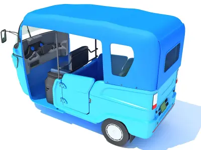 Electric 3 Wheeler Taxi Tuk Tuk 3D model