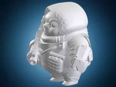 Space Marine 40000 Chibi Style Figure 3D print model