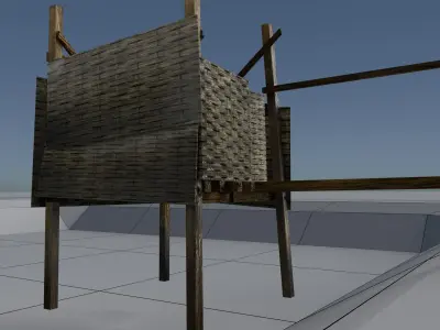 Old Style Traditional Toilet  Low-poly 3D model