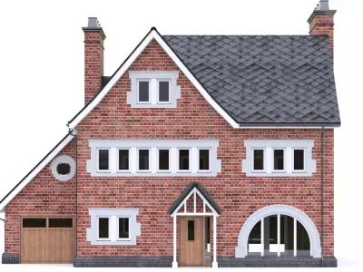 English Brick House 14 Low-poly 3D model