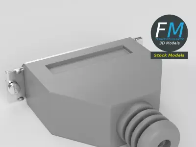 DB-25 Male D-Sub Connector 3D model