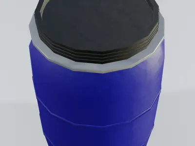 Plastic Open Head Drum 120L Low-poly 3D model