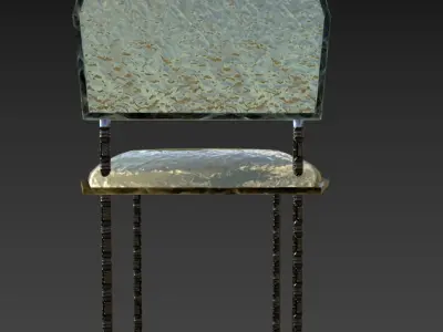 Bar Stool with Gold layered seats and frame Free low-poly 3D model
