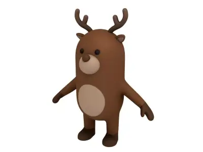 Cartoon Reindeer 3D model
