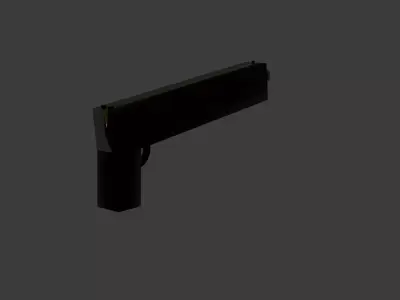 pistol Low-poly 3D model 6