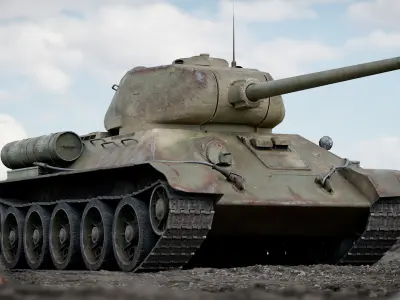 WW2 Tank T-34-85 Realtime 3D model