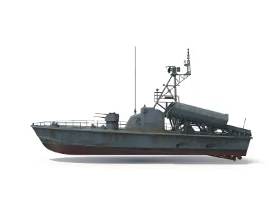 Soviet missile boat Project 183-R Low-poly 3D model
