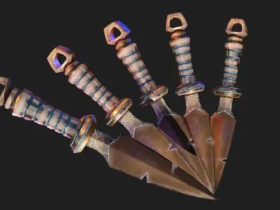 Bronze Knife Low-poly 3D model