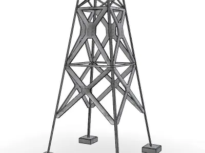 Powerline Low-poly 3D model