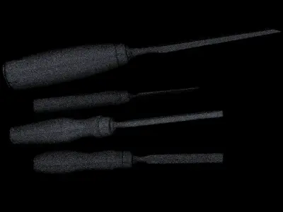 Chisels High Poly woodworking tools - woodworking tools 3D model