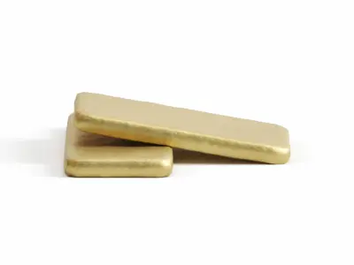 iron bar gold bar low-poly Free low-poly 3D model