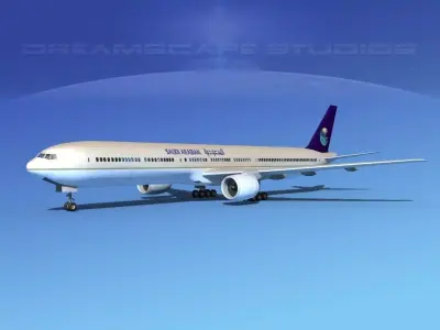 Boeing 777-300 MP Saudi Arabian Airlines 3D model