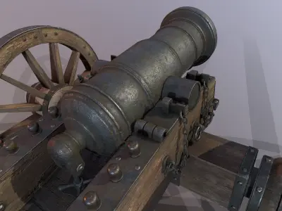 Cannon Bigger Howitzer Low-poly 3D model