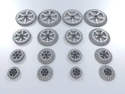 Cogwheel Collection gears Low-poly 3D model