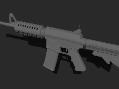 Assault Rifle Low-poly 3D model 15
