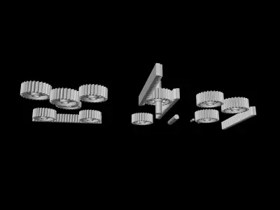 Mechanical Gear Clockwork Tool Kit Model 3D model