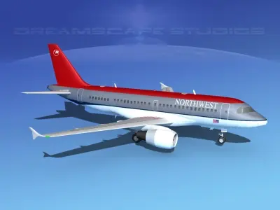 Airbus A319 Northwest Airlines 1 3D model