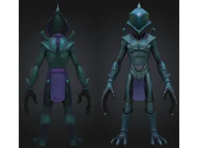 Stylized Alien Assassin Low-poly 3D model