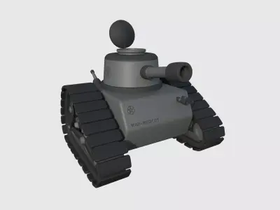 War Tank Cartoon A03 Black - Military Vehicle Low-poly 3D model