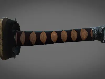 Samurai Raven Katana Low-poly 3D model