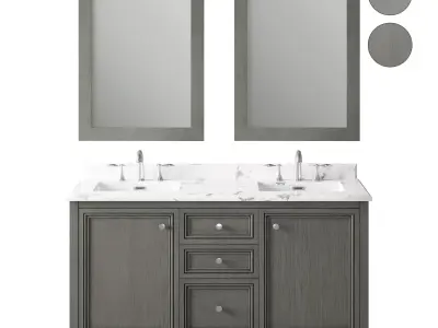 OVE Neville 60 Antique Grey Vanity 3D model