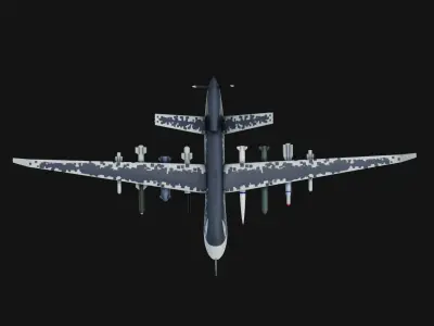 Chengdu Wing Loong-II air craft Low-poly 3D model